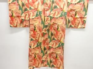 葉模様単衣長襦袢